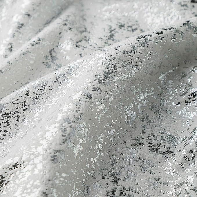 Xinrjojo Pack of 2,Sparkling Decorative Suede Pillow Covers Soft, Square Throw Pillow Covers, Solid Color Cushion Covers, Pillow Cases for Sofa Bedroom Car 22 x 22 Inch, 55x55 cm(Silver- White)