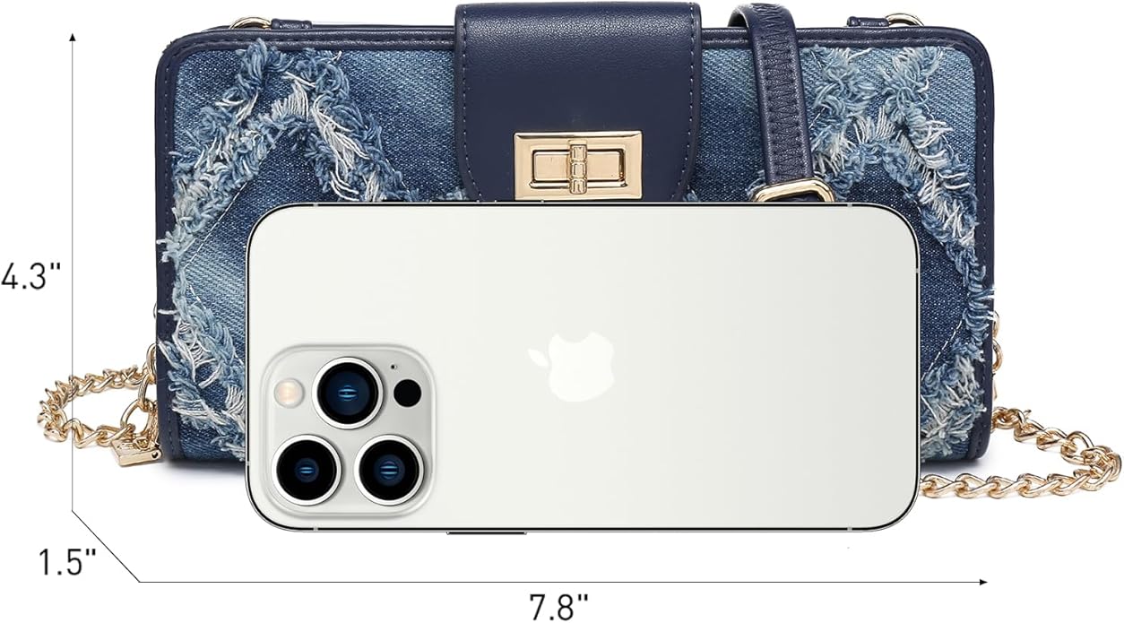 MKP COLLECTION Women Small Crossbody Shoulder Bag Zip Wallet Purse Handbags Clutch Credit Card Holder with Chain Strap