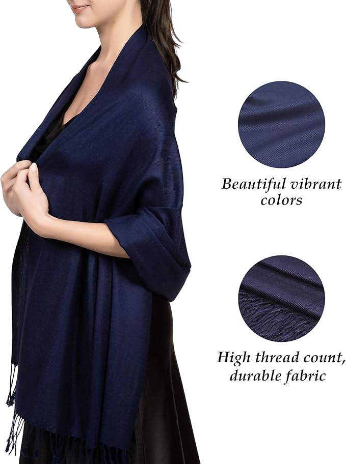 Achillea Soft Silky Pashmina Scarf for Women – Shawl Wrap for Evening Dresses, Bridesmaids, Weddings & Everyday Wear