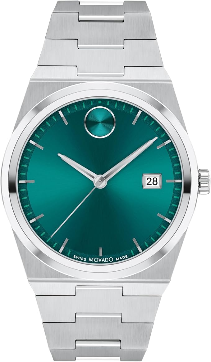 Movado Bold Quest Men's Sport Watch - Swiss Quartz Movement, Stainless Steel Link Bracelet - 5 ATM Water Resistance - Luxury Fashion Timepiece for Him - 40mm