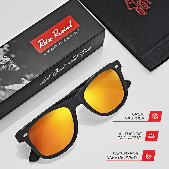 Retro Rewind Polarized Sunglasses for Men and Women - UV Protection Classic Sun Glasses