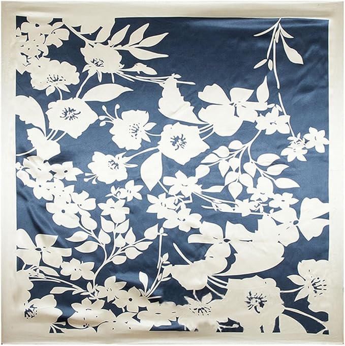 YOUR SMILE Silk Like Scarf Women's Fashion Pattern Large Square Satin Headscarf Headdress