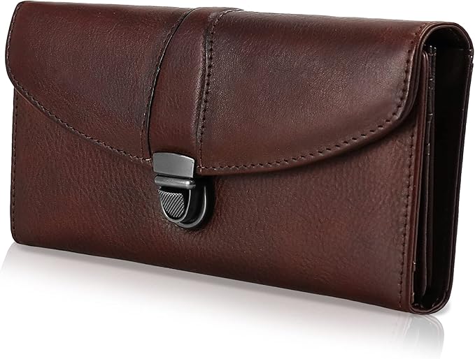 ORIREAL Women's Wallet Genuine Leather Wallet for Ladies Large Capacity Hand-Crafted Wallet Card Holder Purse