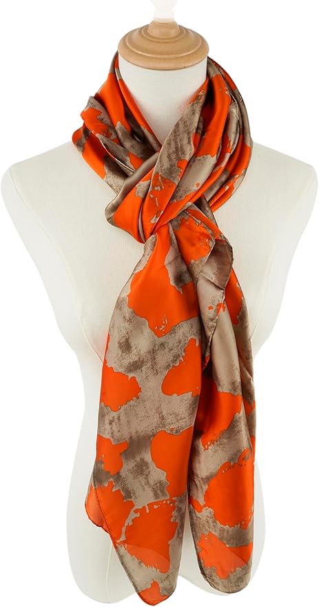 YOUR SMILE Large Mulberry Silk Feeling Long Stain Scarf Lightweight Sunscreen Shawls Wraps for Women
