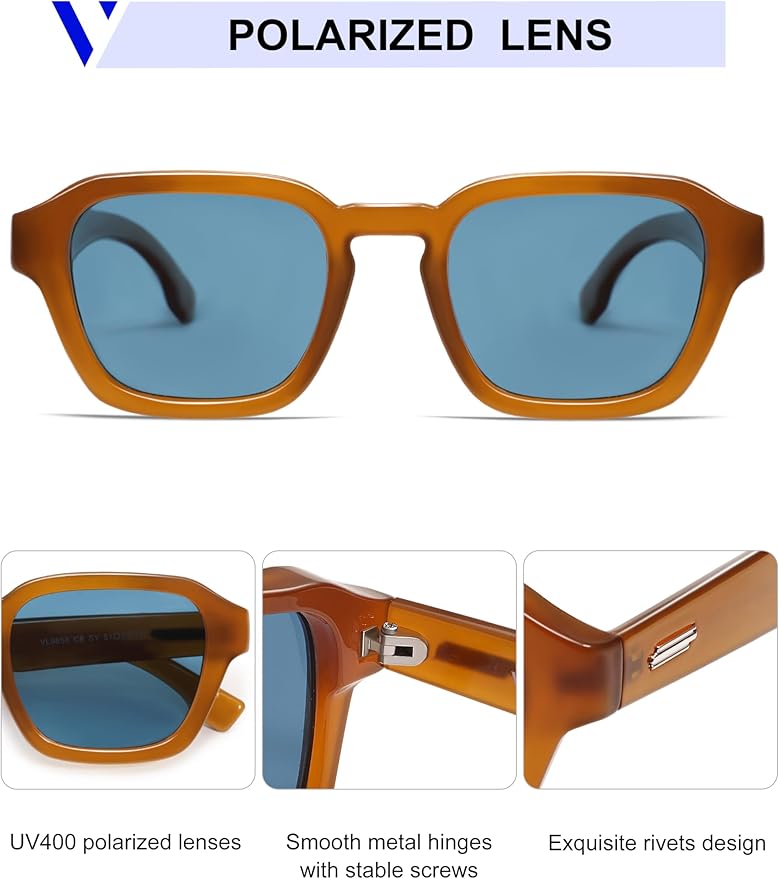 VANLINKER Retro Vintage Polarized Trendy Small Square Sunglasses for Women Men 2025 Fashion Shades VL9858