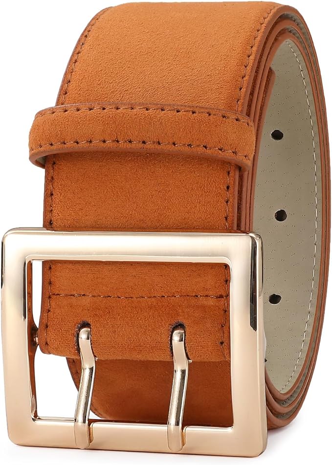 Wide Belts for Women Leather Wide Belts Fashion Thick Black Belt With Gold Buckle Belt for Dresses
