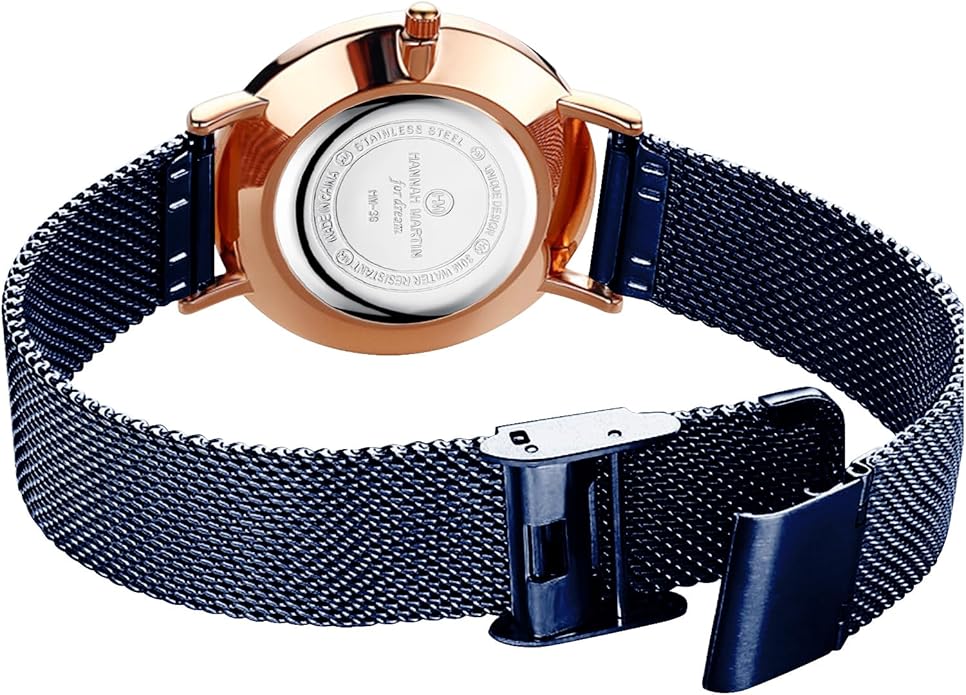 HANNAH MARTIN Watches for Women Waterproof Ladies Analog Quartz Wrist Watches Stainless Steel Band Fashion Dainty Female Watch Luxury Bracelet Diamond
