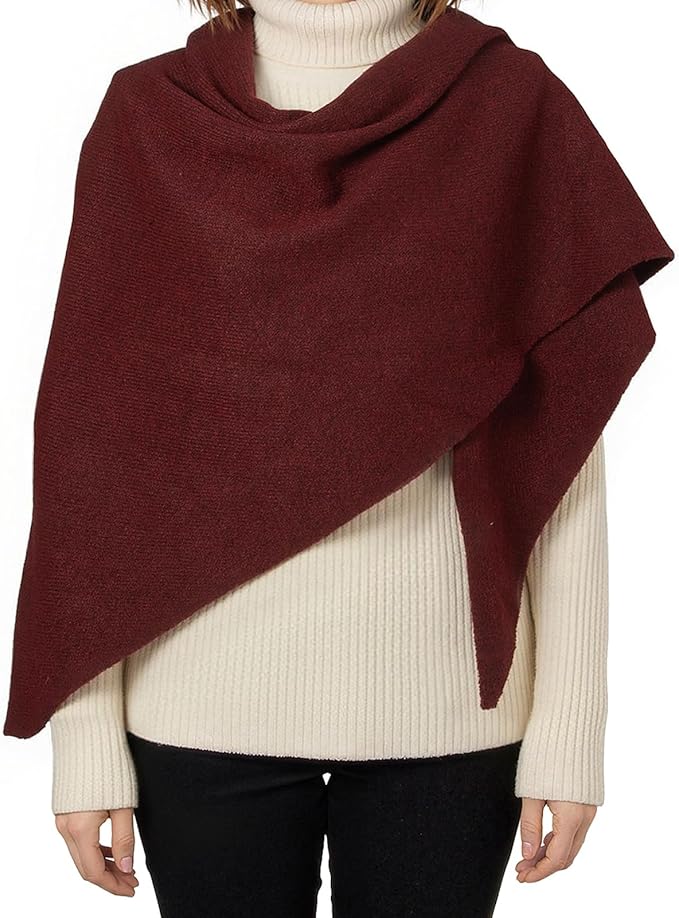 RIIQIICHY Shawl Wrap Women Pashmina Triangle Cape Knit Sweater Scarf for Fall Winter Fashion Accessory