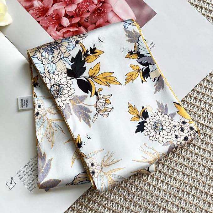 Silk Head Scarf for Hair Fashion Headwrap for Women Lightweight Neck Tie