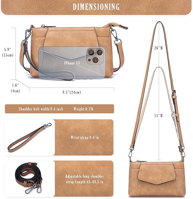 Small Crossbody Bags for Women, Cell Phone Bag Mini Over Wristlets Handbag Wallet Purse with Card Slots