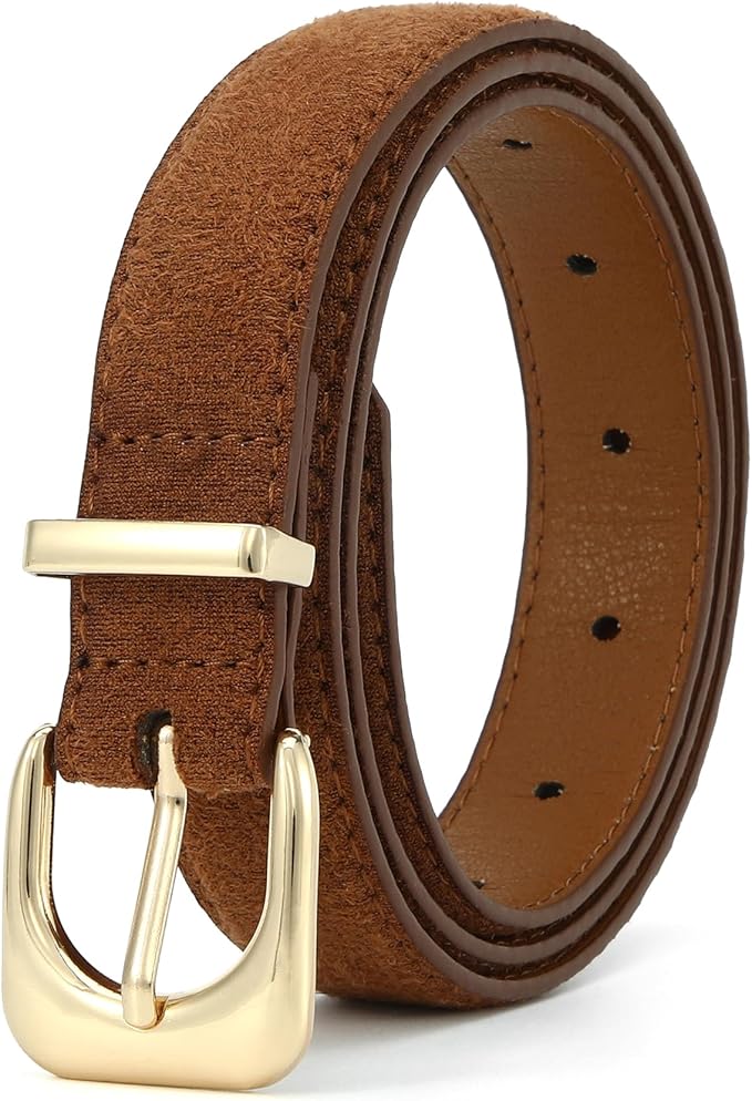 Earnda Belts for Women Faux Leather Waist Belt with Gold/Silver Buckle Casual Jeans Pants Dresses