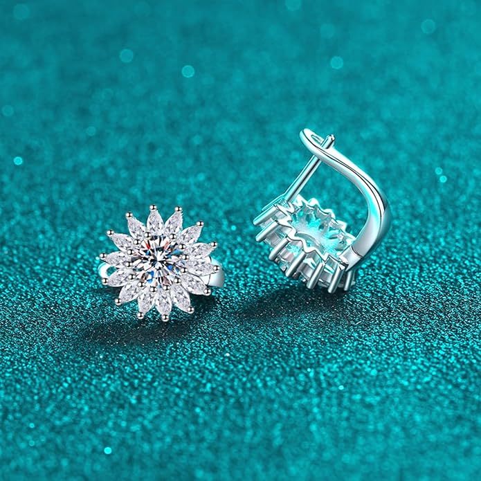 S925 Sterling Silver 0.5ct Diamond Huggies Earrings for Women,U-Shape D-Color VVS1,Perfect Minimalist Daily Jewelry