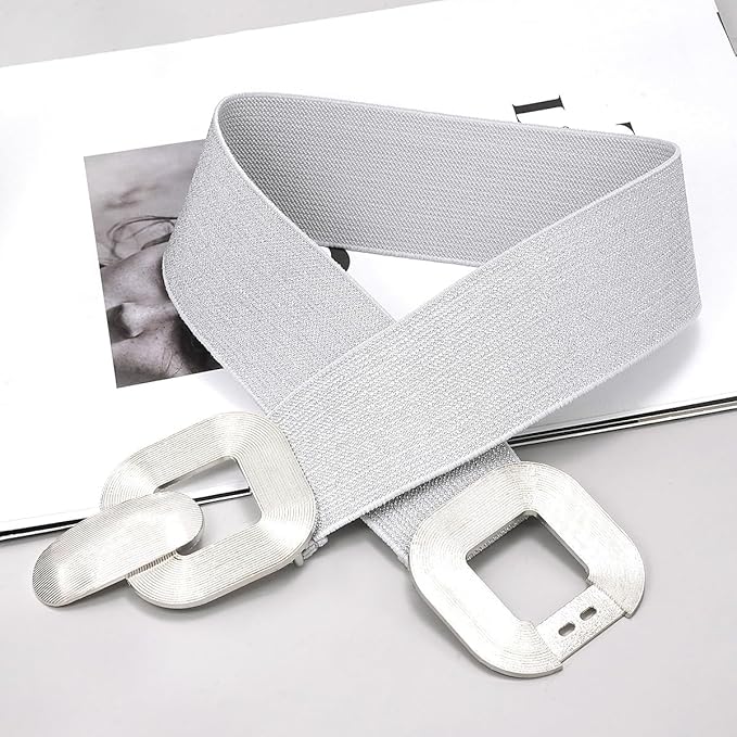 Glamorstar Women Wide Stretchy Belts Elastic Waist Belts for Dresses