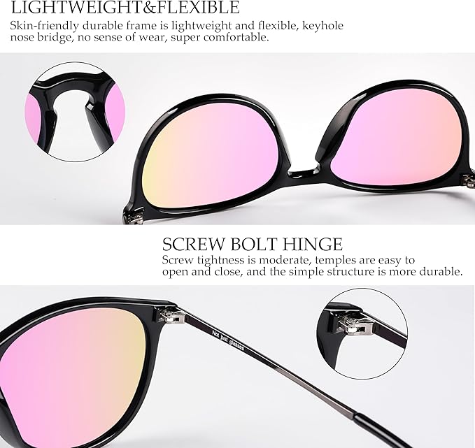 Vintage Round Polarized Sunglasses for Women Men Classic Retro Trendy Designer Style Sun Glasses UV400 Protection