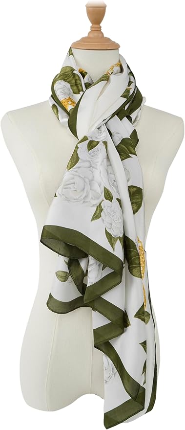YOUR SMILE Large Mulberry Silk Feeling Long Stain Scarf Lightweight Sunscreen Shawls Wraps for Women