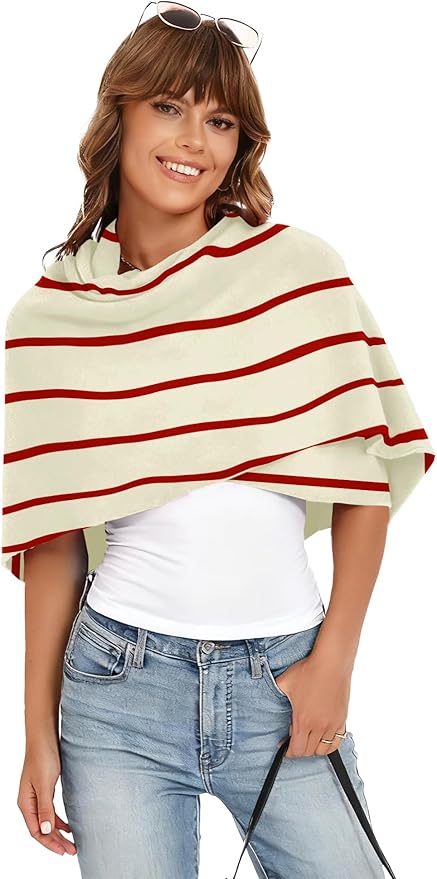 iWoo Women Soft Shawl Wraps kintted Open Front Poncho Sweater for Spring Fall Winter