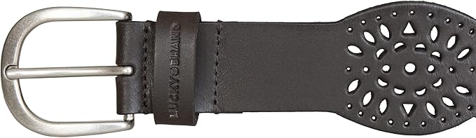 Lucky Brand Women's Embroidered Leather Belt | Stylish | Classic | Western-Inspired | American Heritage | Jean | Pant