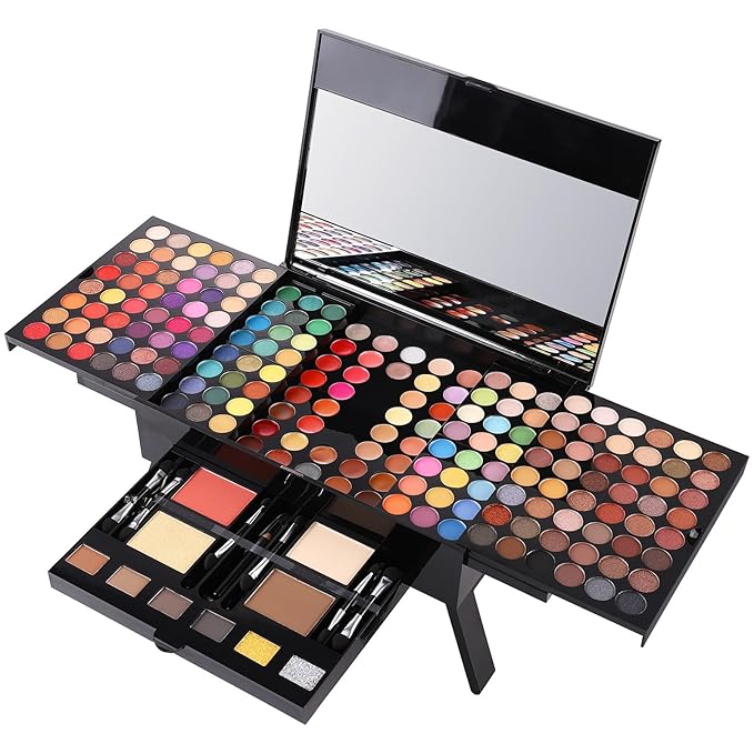 UCANBE All in One Makeup Kit - Professional Eyeshadow, Lip Gloss, Concealer, Eyeliner, Contour, Eyebrow Powder, Face Blusher, Highlighter & Makeup Brushes for Women & Girls