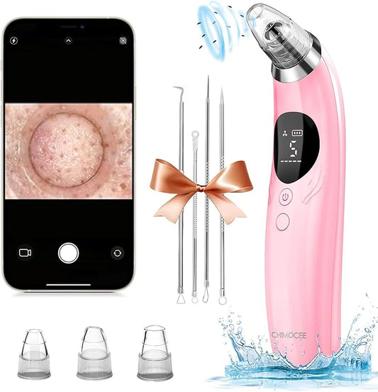 Blackhead Remover Pore Vacuum with Camera - Upgraded Black Head Remover for Face, Electric Acne Comedone Whitehead Extractor Tools - 5 Modes, 3 Probes, Pimple Popper Tool Ki