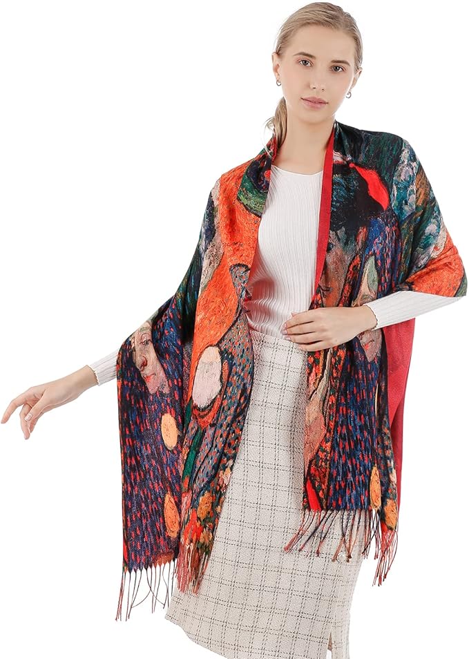 Scarf Shawl Wraps for Women Pashmina Soft Cashmere Scarf Printed Large Blanket Scarf Warm for Fall Winter