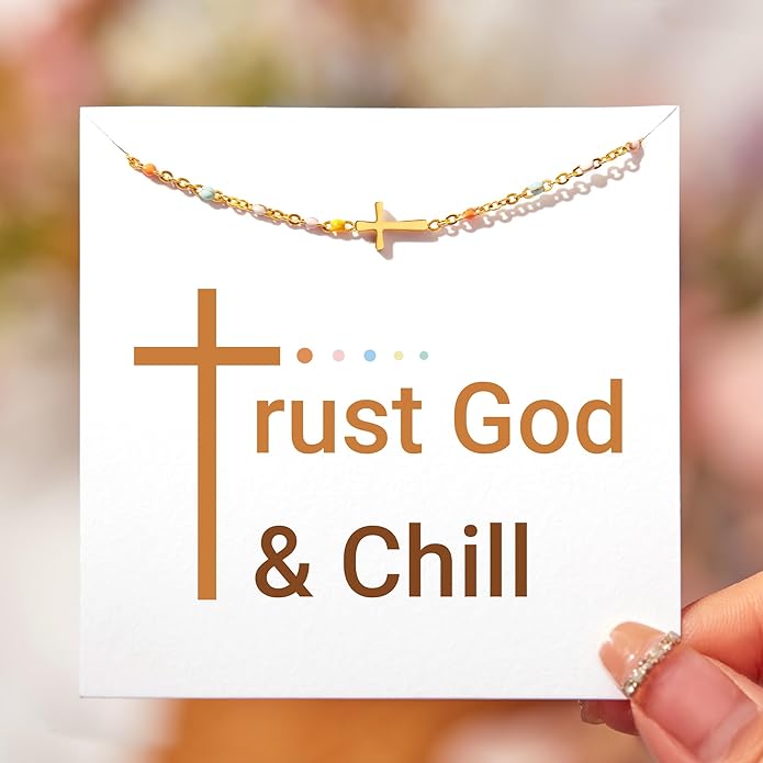 STORYJEWELLERY Christian Gifts for Women, Religious Confirmation and Baptism Gifts, Cross Bracelet for Women, Easter Gift, Encouragement Presents, Christian Jewelry