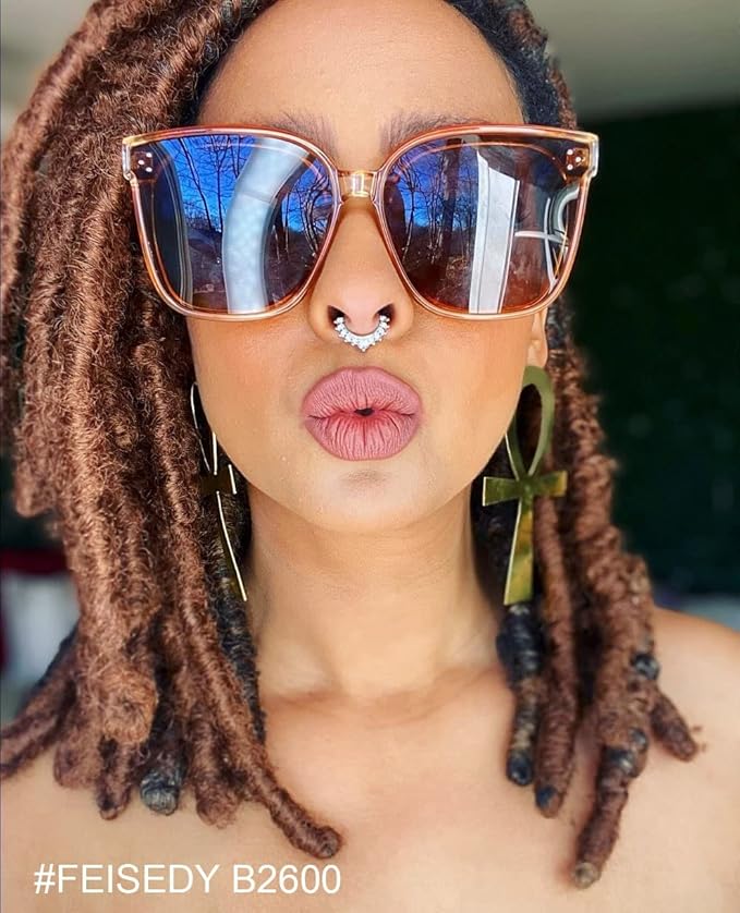FEISEDY Oversized Polarized Sunglasses - UV400 Protection, Square Fashion Sun Glasses for Outdoor & Daily B2600