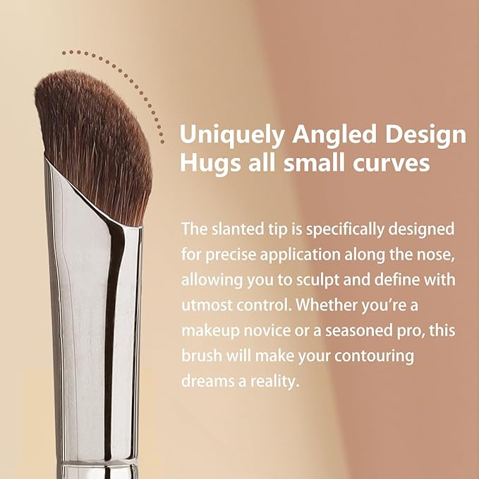 Eyeshadow Brush, Angled Nose Contour Brow Bone Highlight Makeup Brush (190 angled shader)