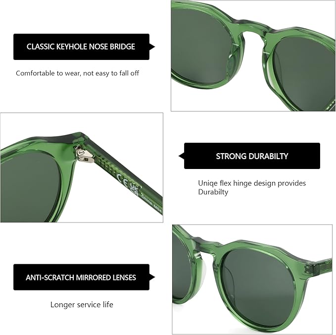 ZENOTTIC Vintage Round Polarized Sunglasses for Men Women UV400 Protection