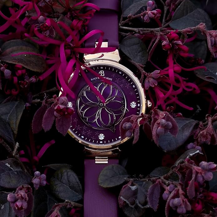 Women Watches Cherry Blossom Women's Watch Mother of Pearl Dial Ladies Watch with Leather Strap Sakura Petal Shape Cherry Blossom Watches for Women Sapphire Crystal Glass for Durability and Clarity