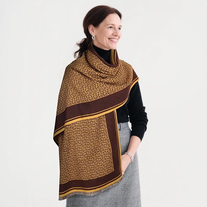 EXTREE Scarfs for Women Pashmina Silky Shawl Wrap for Evening Dressing Blanket Open Front Poncho Cape