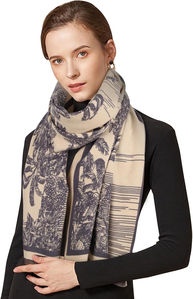EXTREE Scarfs for Women Pashmina Silky Shawl Wrap for Evening Dressing Blanket Open Front Poncho Cape