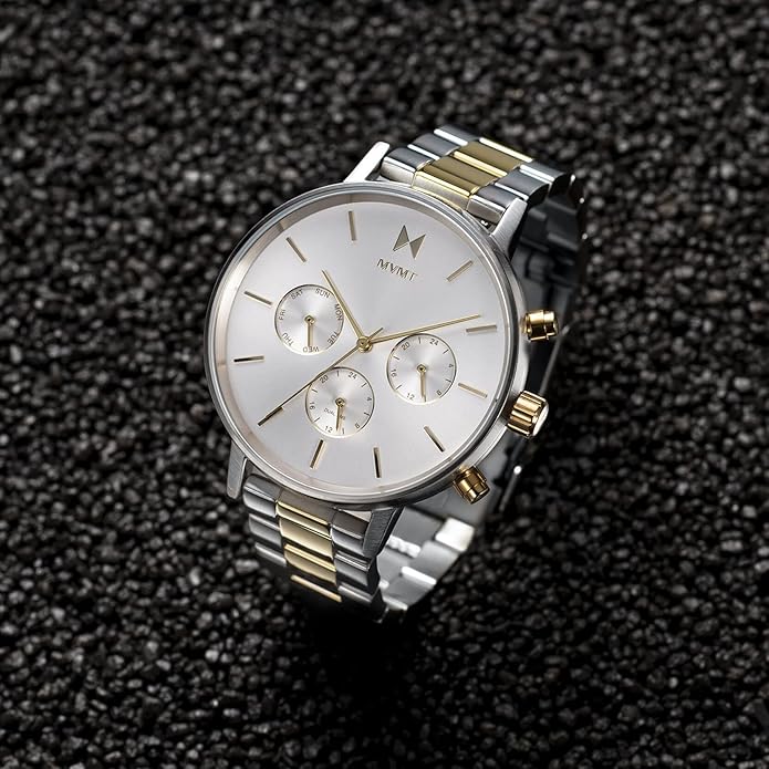 MVMT Nova - Dual Timezone Women’s Wristwatch - Minimalist Dress Watch for Women - 3 ATM/30 Meters Water-Resistant Timepiece - Stainless Steel Analog Women’s Watch with Interchangeable Bands - 38mm