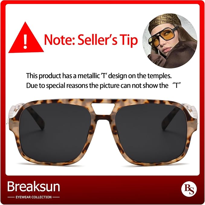 Retro Aviator Sunglasses for Women Men Trendy Classic 70s Square Aviator Sun Glasses Vintage Shades