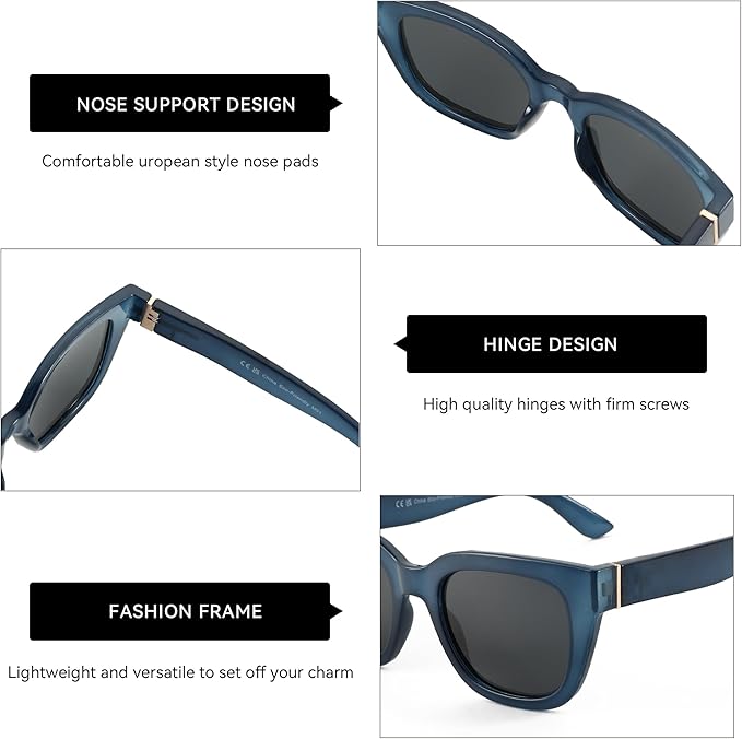 ZENOTTIC Retro Square Polarized Sunglasses for Women Vintage Sun Glasses UV400 Protection Trendy Shades Fashion Style