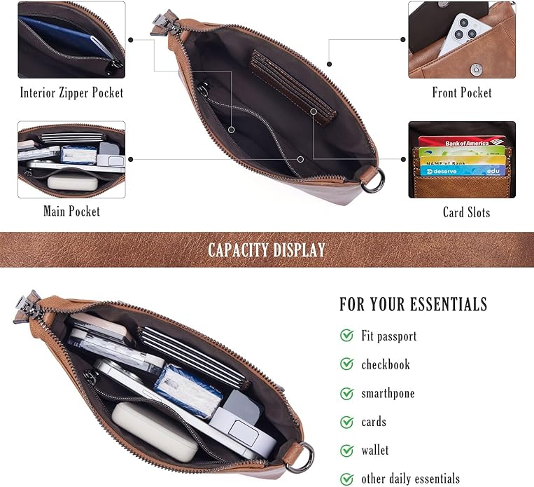 Small Crossbody Bags for Women, Cell Phone Bag Mini Over Wristlets Handbag Wallet Purse with Card Slots