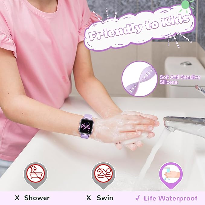 L LAVAREDO Kids Digital Watches for Boys Girls,Waterproof Sport Watch with Pedometer Stopwatch Vibration Alarm for Ages 5-13,No App Fitness Tracker Watch for Kids Teens Birthday Christmas Gifts