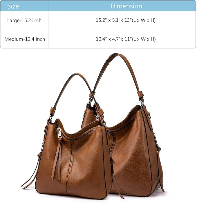 Realer Hobo Crossbody Bags for Women Designer Faux Leather Hobo Handbags Retro Large Size Shoulder Bag Bucket Purse