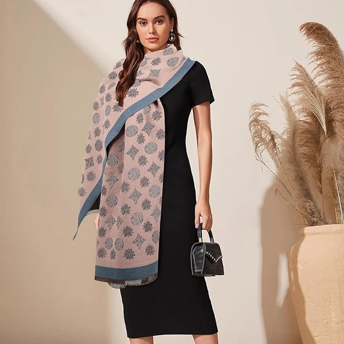 EXTREE Scarfs for Women Pashmina Silky Shawl Wrap for Evening Dressing Blanket Open Front Poncho Cape