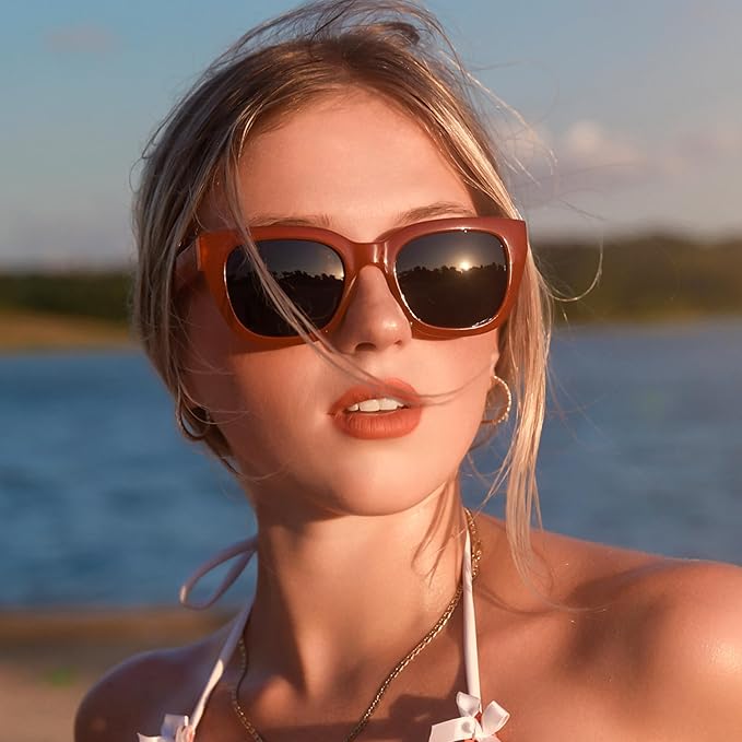 ZENOTTIC Retro Square Polarized Sunglasses for Women Vintage Sun Glasses UV400 Protection Trendy Shades Fashion Style