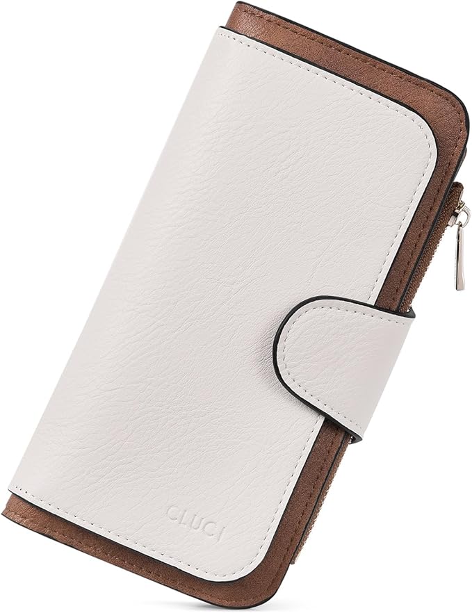 CLUCI Wallet For Women PU Leather RFID Blocking Womens Wallet Bifold Card Holder with ID Window Gifts for Women Birthday | RFID Blocking, Designer, Trifold, Card Holder, ID Window