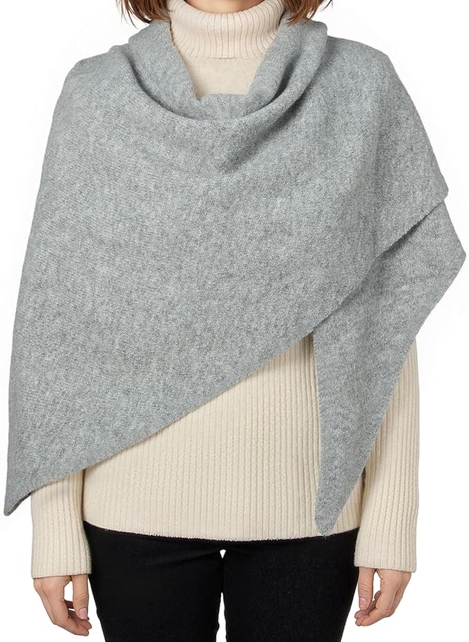 RIIQIICHY Shawl Wrap Women Pashmina Triangle Cape Knit Sweater Scarf for Fall Winter Fashion Accessory