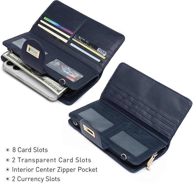 MKP COLLECTION Women Small Crossbody Shoulder Bag Zip Wallet Purse Handbags Clutch Credit Card Holder with Chain Strap