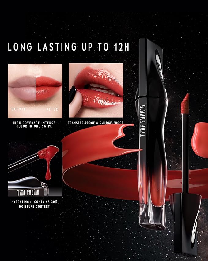 Stellar Dust Lip Stain 002 Gemini, Transfer-Proof Smudgeproof Lip Gloss, Light Coral Pink Tinted Glossy Finish, High-Pigment Vibrant, Hydrating Lightweight Long-Lasting Lip Makeup for Women
