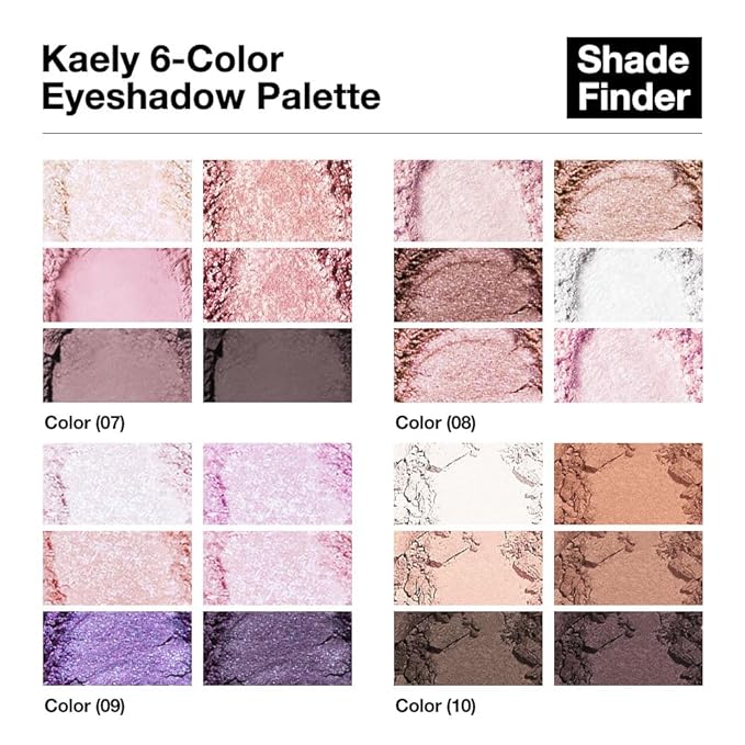 evpct 6 Colors Eye Shadow Palette Makeup for Older Women Green Eyes, Nude Pink Mauve Rose Gold Black Coffee Sparkle Shimmer Glitter Matte High Pigment Mini Travel Eyeshadow Palette, Built in Mirror