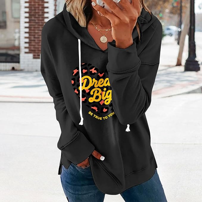Women's Brick Red Hoodie Pullover Sweatshirt Cotton Blend Loose Fit Long Sleeve Fall Winter Top