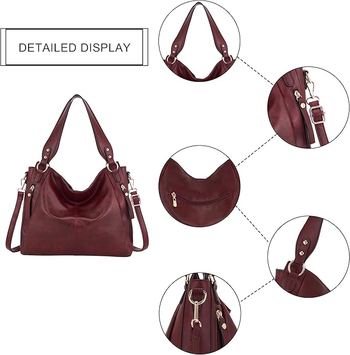 Women's Hobo Handbags Crossbody Bags Ladies Tote Shoulder Bags Purses and Wallet Set 2pcs