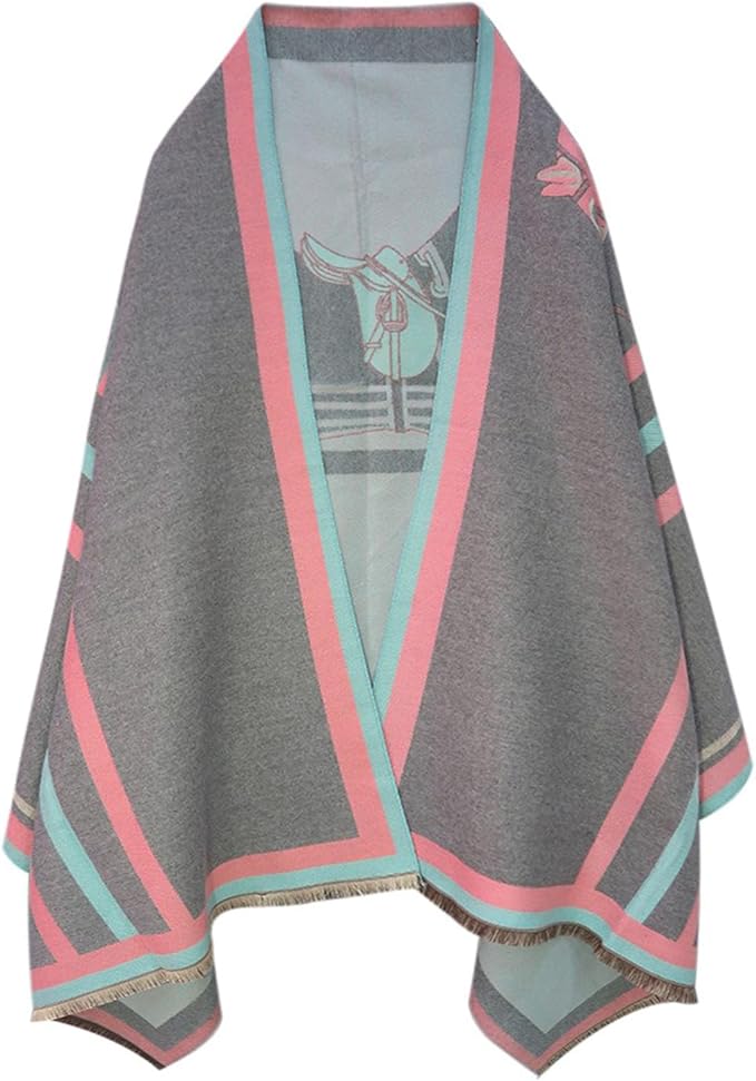 EXTREE Scarfs for Women Pashmina Silky Shawl Wrap for Evening Dressing Blanket Open Front Poncho Cape