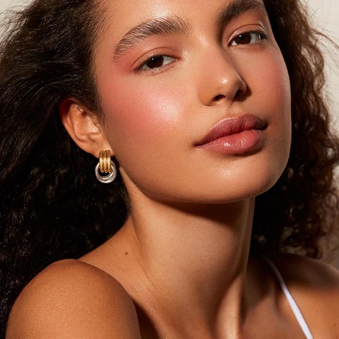 14K Gold Plated Knot Earrings for Women Gold Silver Earrings Heart Link Drop Dangle Earring Chunky Golden Knotted Statement Jewelry