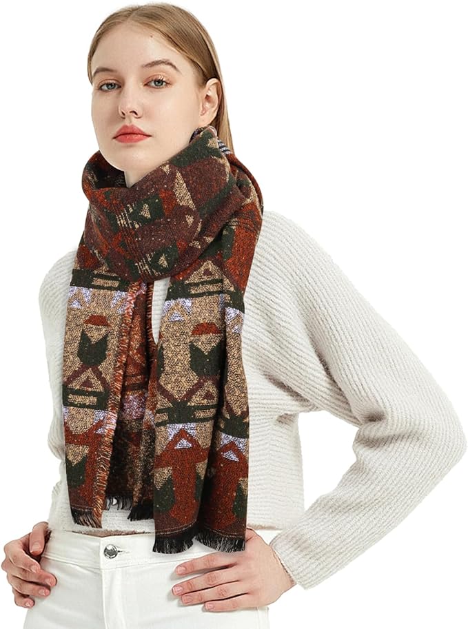 EXTREE Scarfs for Women Pashmina Silky Shawl Wrap for Evening Dressing Blanket Open Front Poncho Cape