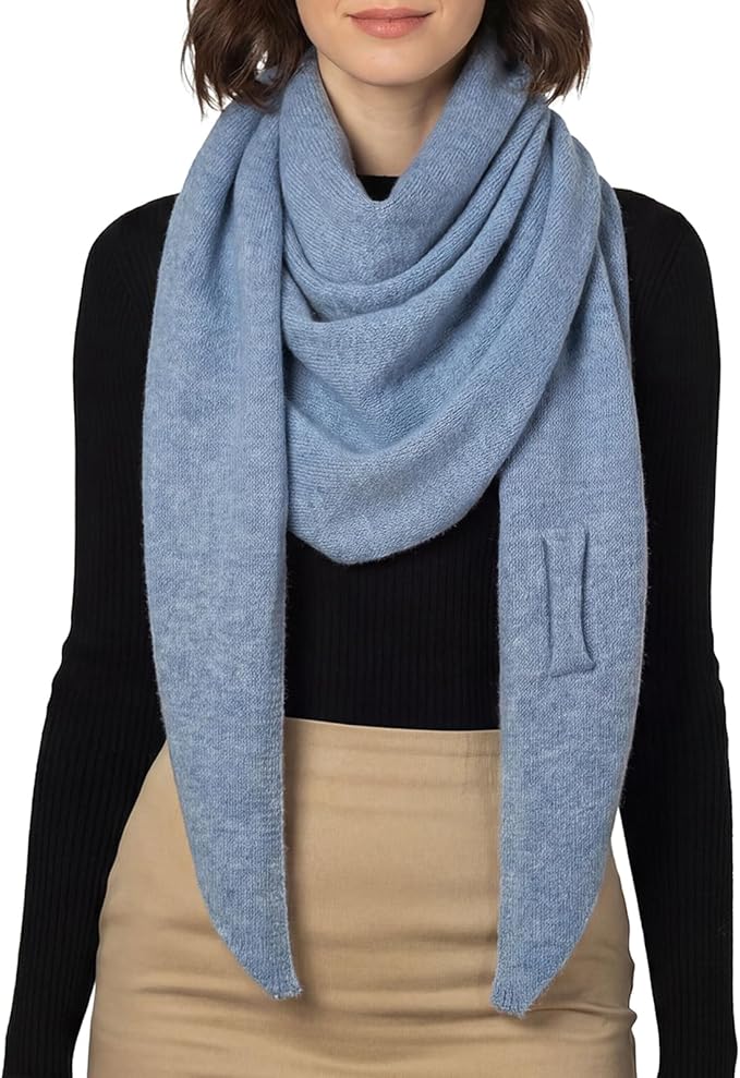 RIIQIICHY Shawl Wrap Women Pashmina Triangle Cape Knit Sweater Scarf for Fall Winter Fashion Accessory